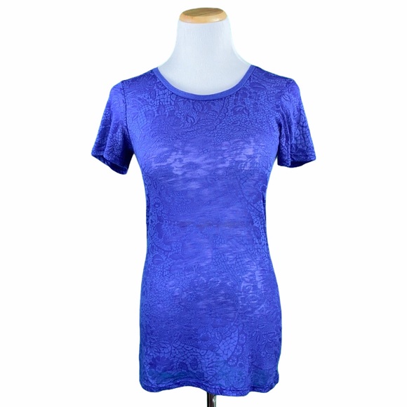 BKE Tops - BKE Snake Skin Print Short Sleeve Burnout Tee